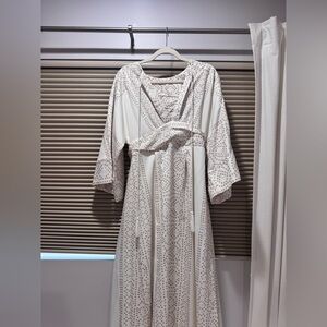 SHEIN White and Gray Maxi Dress